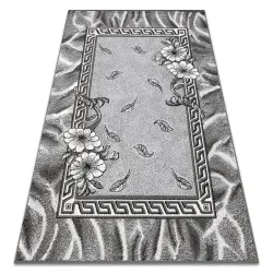 Alfombra BCF Morad TRIO Hojas, flores clásica - gris