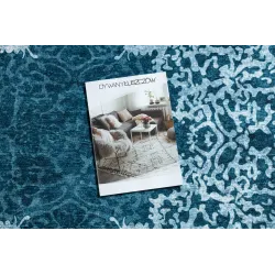 Alfombra ANTIKA en azul, fácil de lavar, perfecta para cualquier habitación