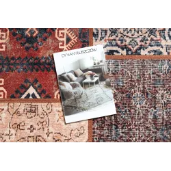 ANTIKA alfombra moderna en tono óxido, patchwork elegante, lavable