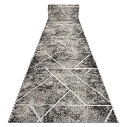 Alfombra de pasillo MATEO 8031/944 Moderna, geométrica, triángulos - estructural gris / beige