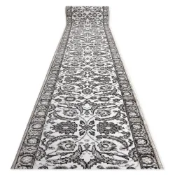 Alfombra de pasillo MATEO 8037/944 Moderna marco, flores - estructural gris / beige
