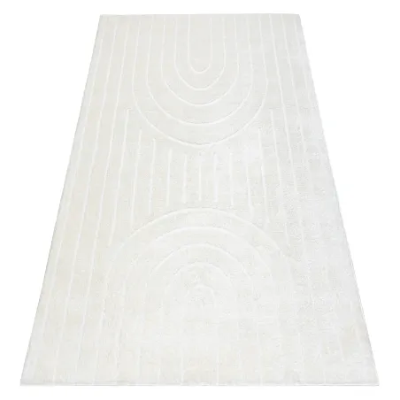 Alfombra moderna geométrica crema, ideal para espacios contemporáneos