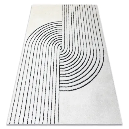 Alfombra moderna geométrica crema y negra, diseño elegante, alfombras modernas