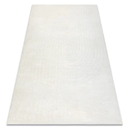 Alfombra moderna geométrica crema, perfecta para ambientes elegantes