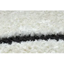 Alfombra moderna con textura única, crema y negra para el salón
