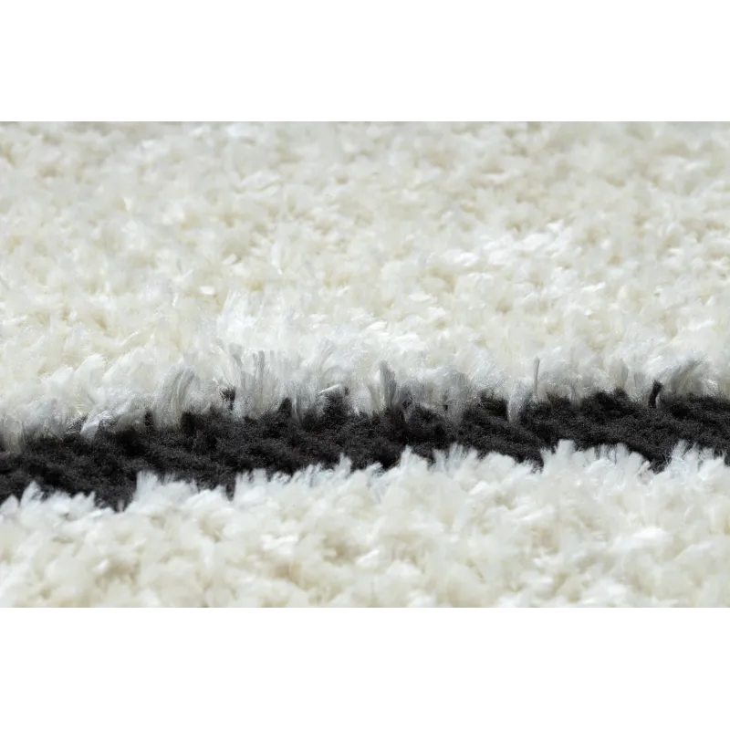 Alfombra moderna con textura única, crema y negra para el salón