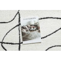 Alfombra moderna elegante en crema y negro, perfecta para cualquier habitación