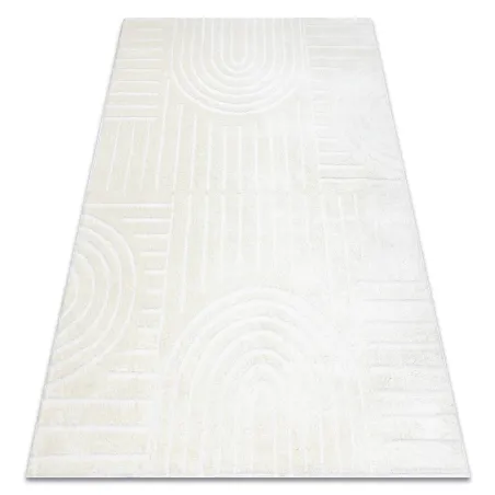 Alfombra moderna geométrica crema, ideal para tu salón