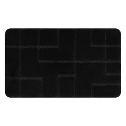 Alfombra de baño SUPREME LINES líneas, antideslizante, suave - negro