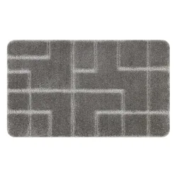 Alfombra de baño SUPREME LINES líneas, antideslizante, suave - gris