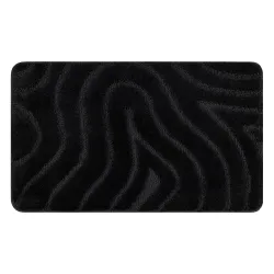 Alfombra de baño SUPREME WAVES olas, antideslizante, suave - negro