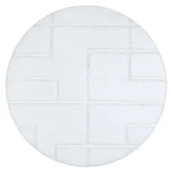 Alfombra de baño SUPREME redonda LINES líneas, antideslizante, suave - blanco
