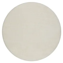Alfombra de baño SANTA redonda uniforme, antideslizante, suave - blanco