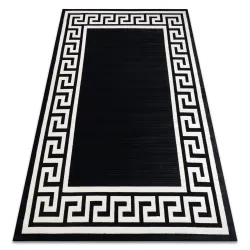 Alfombra PEARL 51327H negro - Marco, griego exclusivo, estructurado