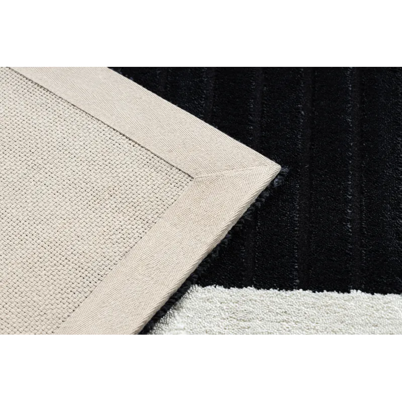 Dywan PEARL 51327H czarny - Ramka, grecki ekskluzywny, strukturalny 