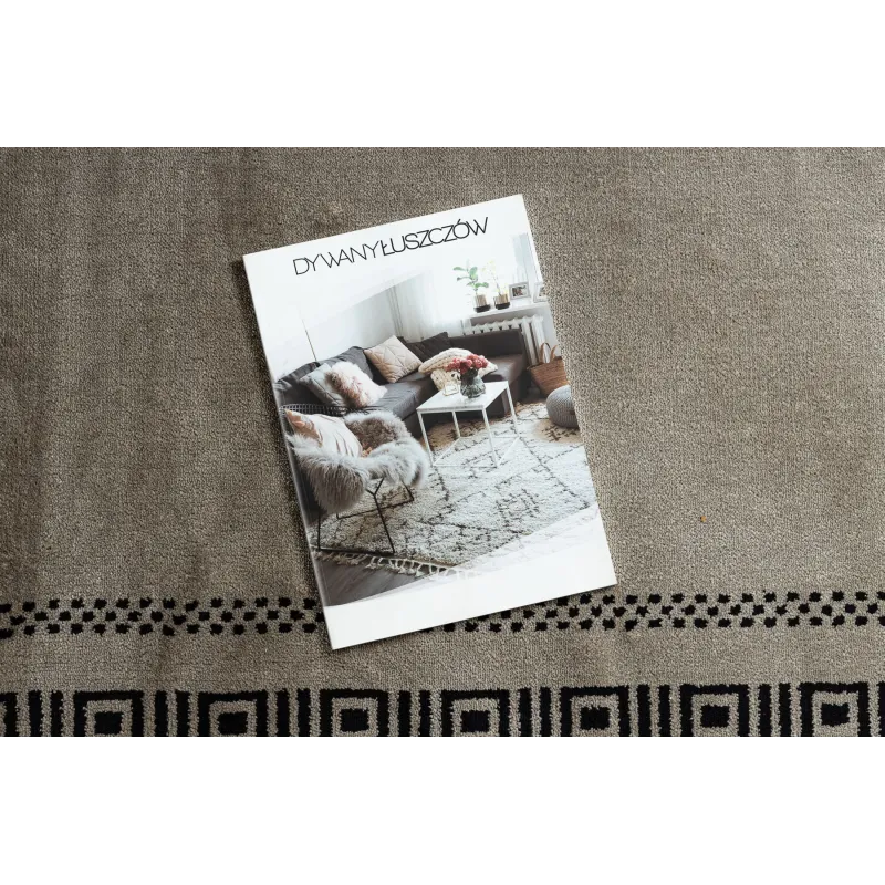 Alfombra AMOUR 53098A beige / negro - Marco, griego moderno, elegante
