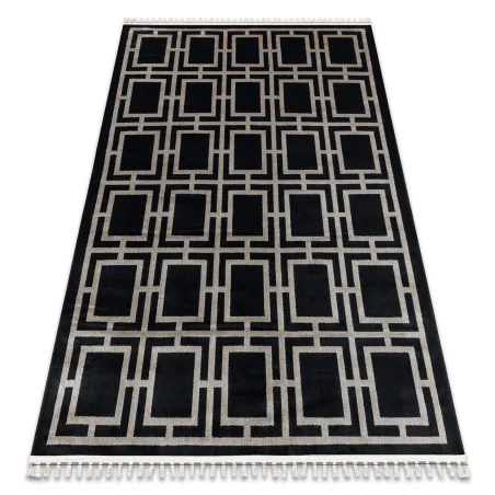 Dywan AMOUR 53078B czarny - Geometryczny, linie nowoczesny, elegancki