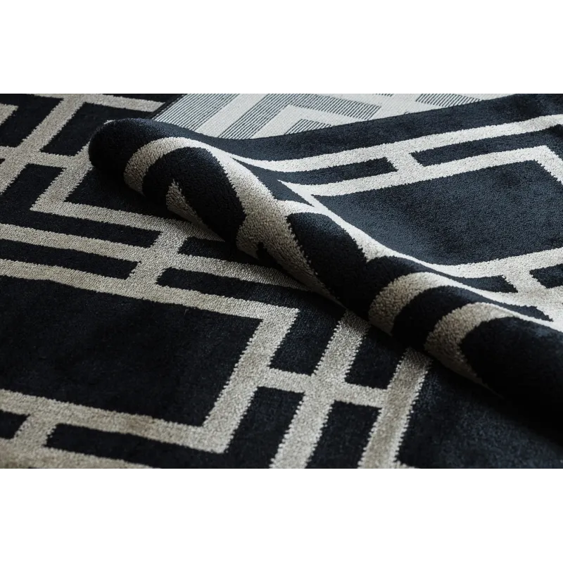 Dywan AMOUR 53078B czarny - Geometryczny, linie nowoczesny, elegancki
