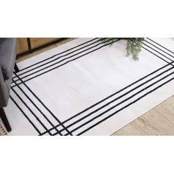 Dywan AMOUR 53096C krem - Ramka, linie nowoczesny, elegancki