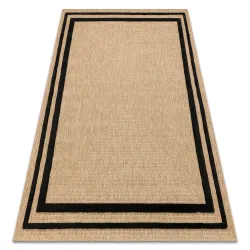 Alfombra SPARK 0687 Beige / Negro - Marco, Sisal, estructurado