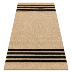 Alfombra SPARK 0689 beige / negro - Líneas, sisal, estructurada