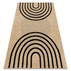 Alfombra SPARK 0688 beige / negro - Geométrica, sisal, estructurada