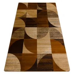 Alfombra ROYAL H387 Geométrica - marrón / mostaza beige