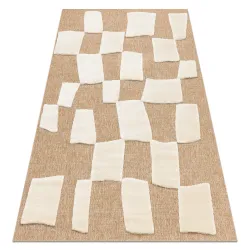 Alfombra SPARK 0710A beige / crema - Geométrica, Sisal, estructurada