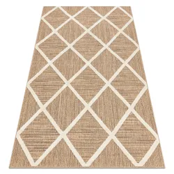 Alfombra SPARK 0708A beige / crema - Cuadrícula, rombos sisal, estructurada