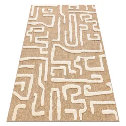 Alfombra SPARK 0711A beige / crema - Laberinto, sisal, estructurada