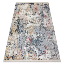 Alfombra DISTIN 0123A rosa / polvo / blanca moderna - Abstracción, vintage, flecos