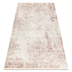 Alfombra DISTIN 0828A rosa / polvo / blanca moderna - Abstracción, vintage, flecos