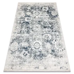 Alfombra DISTIN 0822A azul marino / azul / blanco moderno - Roseton, Vintage, Flecos