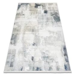 Alfombra DISTIN 0144A blanco / crema / beige moderna - Abstracción, Vintage, Flecos