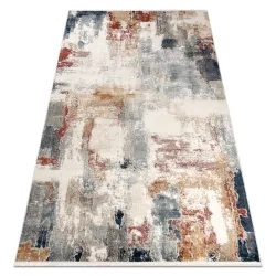 Alfombra DISTIN 0144B blanco / rosa / polvo moderna - Abstracción, Vintage, Flecos