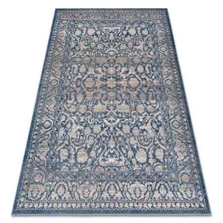 Alfombra NAIN Ornamento, vintage en beige y azul, ideal para la sala de estar