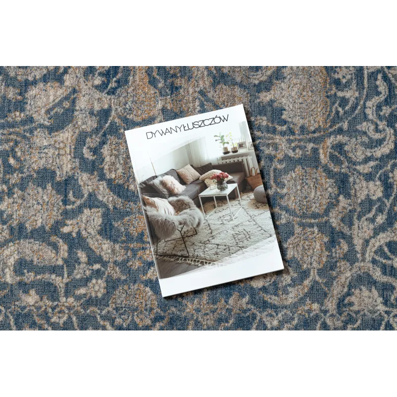 Alfombra NAIN en tonos beige y azul, para un ambiente elegante