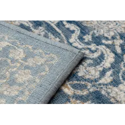 Alfombra NAIN suave, vintage en beige y azul, ideal para el dormitorio