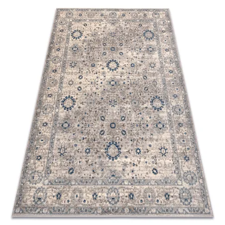 Alfombra NAIN Ornamento, en tonos beige y azul, ideal para el salón
