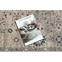 Alfombra NAIN Ornamento, con diseño en beige y azul, ideal para cualquier habitación