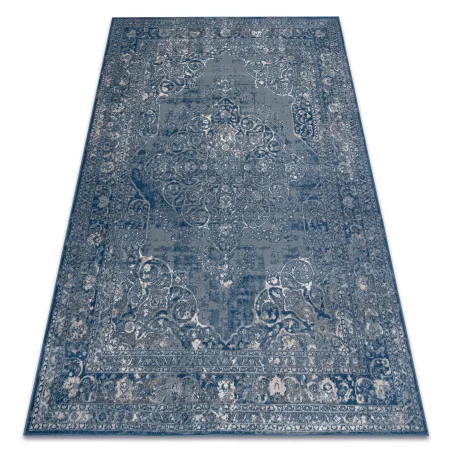 Alfombra NAIN Ornamento, vintage, azul y beige
