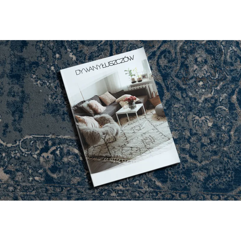 Alfombra NAIN, azul y beige, ideal para la sala de estar