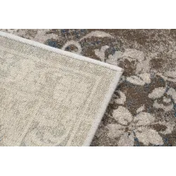 Alfombra NAIN Ornamento, vintage, suave en beige y azul para mayor comodidad