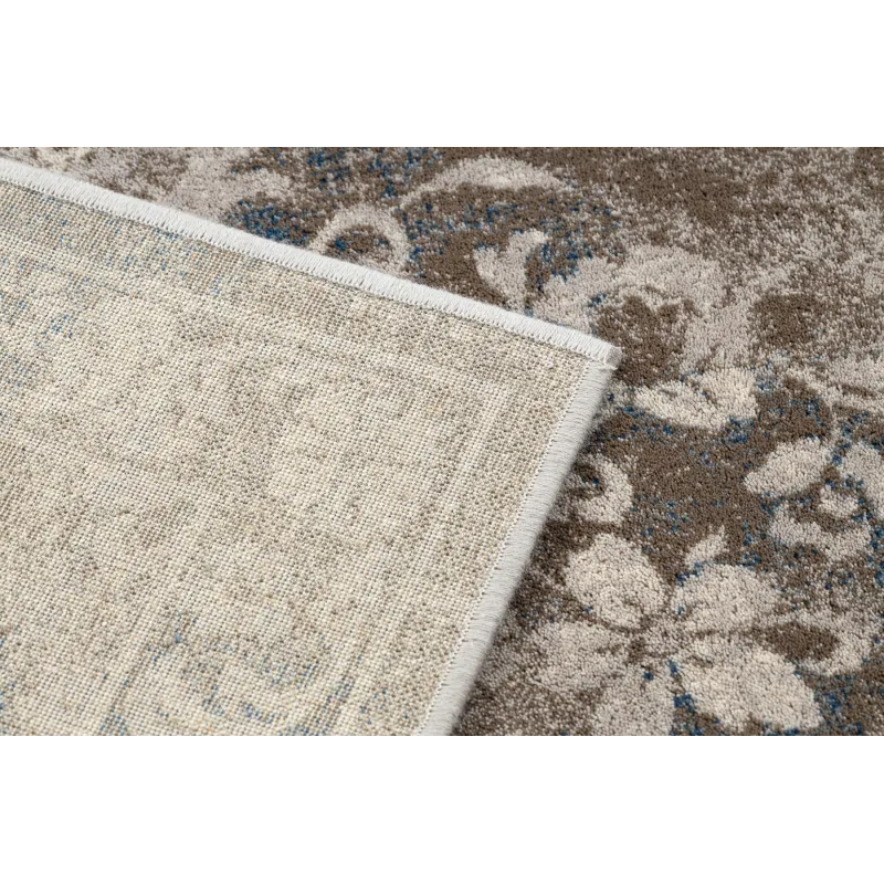 Alfombra NAIN Ornamento, vintage, suave en beige y azul para mayor comodidad