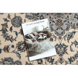 Alfombra NAIN Ornamento en beige y azul, ideal para el salón moderno