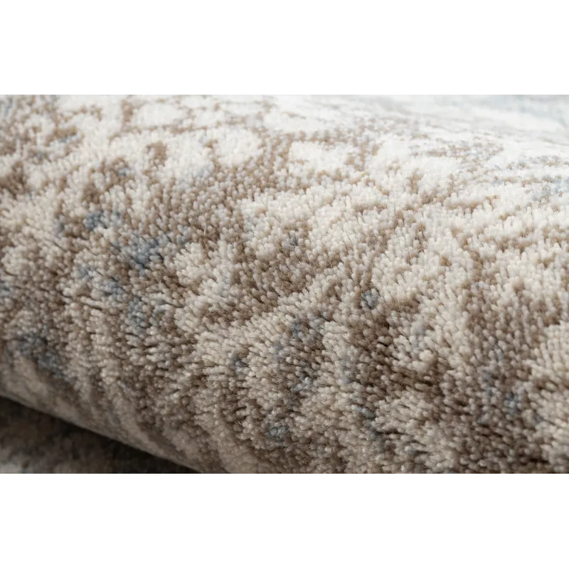 Alfombra de lana para la habitación infantil, elegante en beige y azul
