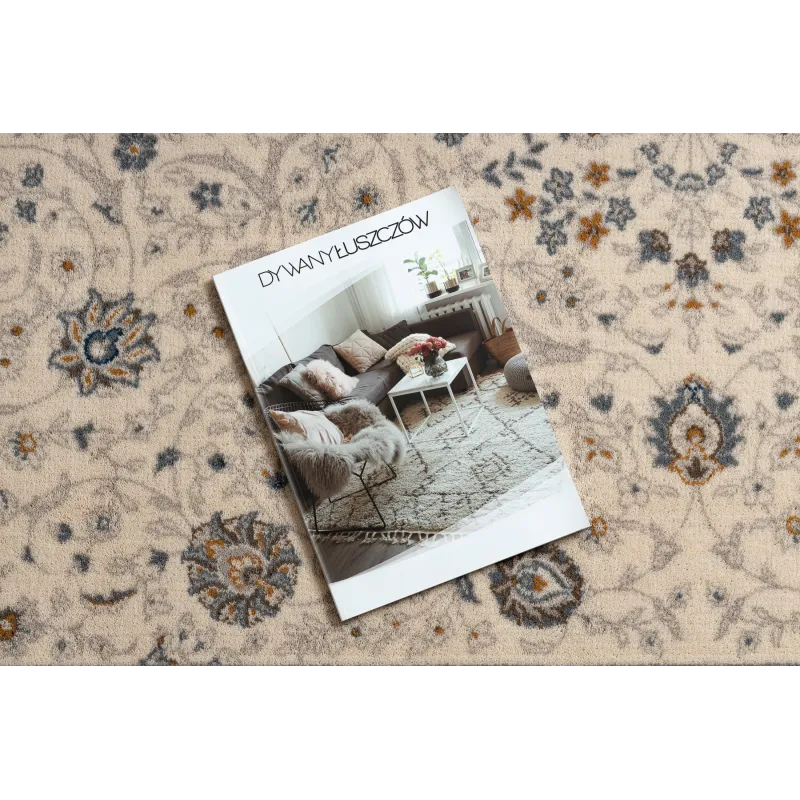 Alfombra NAIN Ornamento, beige y azul, perfecta para cualquier habitación