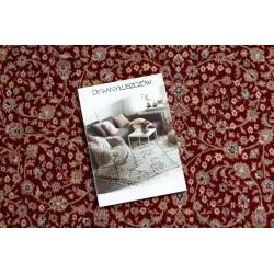 Alfombra NAIN Ornamento en burdeos y beige, ideal para la sala de estar
