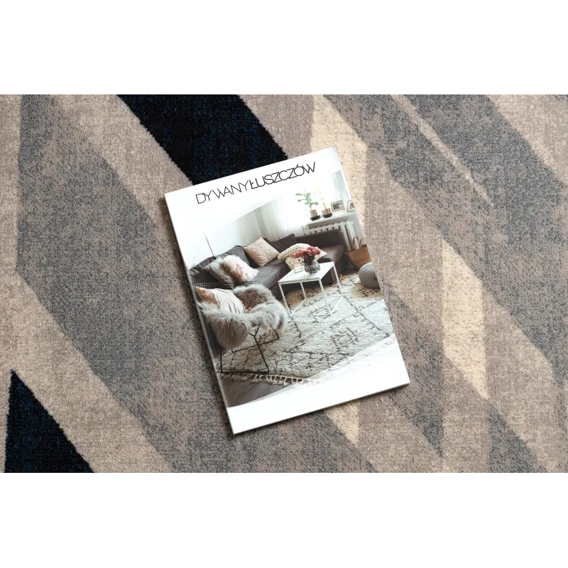 Alfombra moderna de lana con diseño geométrico, perfecta para cualquier habitación