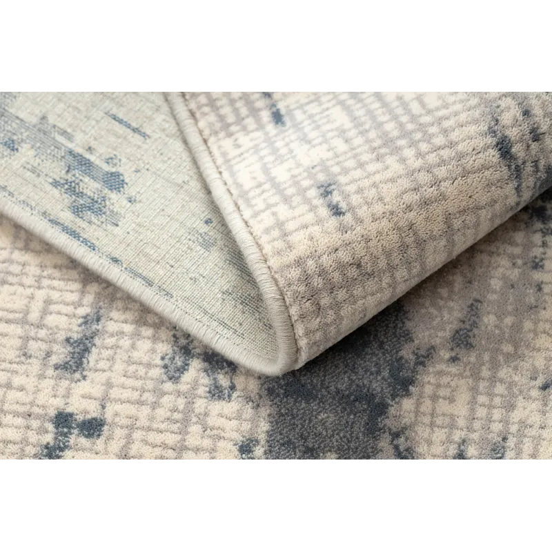 Alfombra elegante para el jardín en tonos beige y azul, resistente a la intemperie